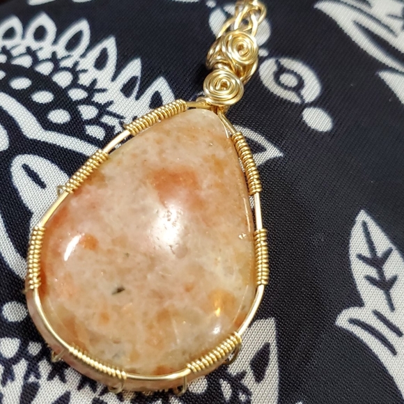Large Teardrop Sunstone Pendant